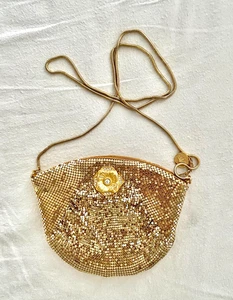 Vintage schöne goldene Netz Abendtasche - Bild 1 von 5