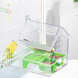Alimentador automático de plástico para loros sin desorden jaula para pájaros contenedor de alimentación caja colgante - Imagen 1 de 22