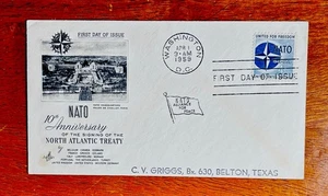 U.S. COMMEMORATING 10TH ANNIV OF NATO 1959 SC#1127ARTCRAFT CACHET SINGLE NSA - Picture 1 of 2