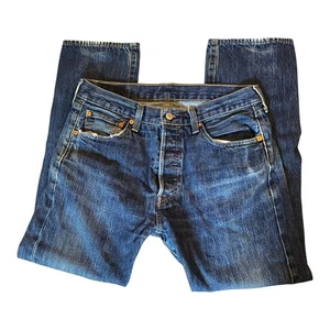 Jeans Levi's 501 Uomo Original Fit - Blu, Bottone Fly Etichettato 33x30 - Foto 1 di 6