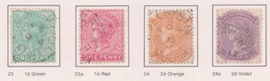 (F371-47) 1868 SA set of 4stamps definitive 1d to 2d 4th series (AV) - Foto 1 di 1