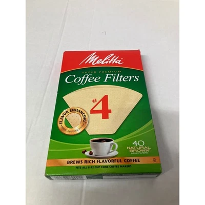 Кофейные фильтры Melitta 4 Natural Brown Cone 40 штук для заваривания насыщенного ароматного кофе - Изображение 1 из 4