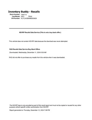 Used Rack and Pinion Assembly fits: 2021 Chevrolet Trax Power Rack and Pinion el - Image 1 of 4