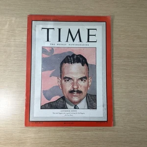 Time Magazine GOVERNOR DEWEY NOVEMBER 1, 1943. NUMBER 18 - Picture 1 of 7