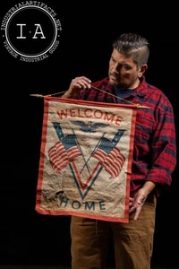 Vintage U.S. WWII-Era Homecoming Banner - Picture 1 of 6
