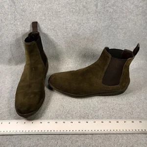 LO Stivali Bianchi Scamosciati Chelsea Uomo 11,5M Sneaker Gomma Verde Oliva Made In Italy - Foto 1 di 16