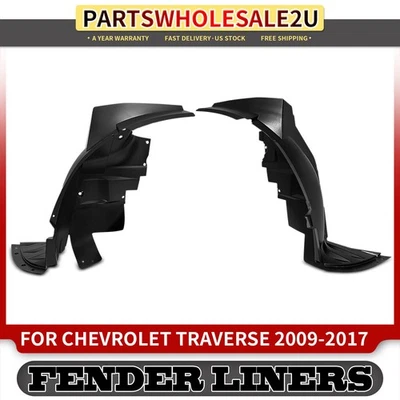2x Forros de guardabarros interiores PP protector contra salpicaduras delantero para Chevrolet Traverse 2009-2017 Foto 1 de 4