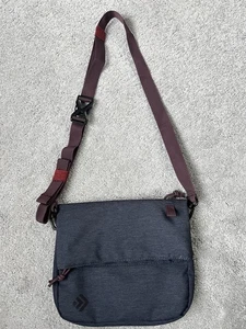 Outdoor Products Grey W/Maroon Strap Canvas Crossbody Bag Recycled Bottles - Picture 1 of 16