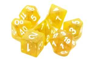 Dice And Gaming Accessories Polyhedral Rpg Sets Yellow And Green Infused - Fros - Picture 1 of 1