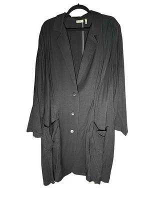 LOGO Lori Goldstein Duster Length Blazer Jacket Size 2x Long Sleeve Black! - Image 1 of 4