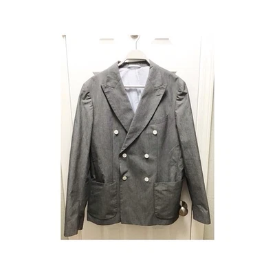 Blazer Hombre Gant Traje Chaqueta Gris 100% Algodón Doble Pecho Talla 50 Excelente Foto 1 de 4