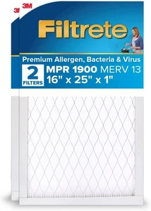Filtrete Filtro Aria Forno AC 16x25x1, MERV 13, MPR 1900, 16x25x1, Bianco  - Foto 1 di 10