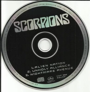 SCORPIONS 1993 Rare USA 3 TRK SAMPLER PROMO DJ CD single Alien Nation CDP982 - Picture 1 of 1