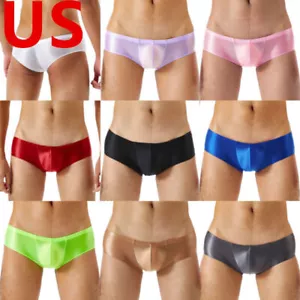 Sexy Men's Underwear Satin Panties High Cut Bikini Boxer Brief Bikinis Thongs - Picture 1 of 119