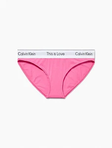 Calvin Klein Women's Plus Cotton This Is Love Bikini, Pink Flambe - 1X - Picture 1 of 4