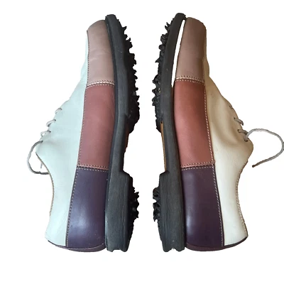 Zapatos de golf Footjoy FJ Europa blancos marrones borgoña para mujer 6 Foto 1 de 4