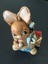 Pendelfin Rabbit Birdie Golpher In Blue Hand Painted Stoneware Made In England