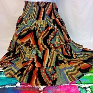 Lauren Ralph Lauren Printed Tiered Skirt Multi-Colored Size 0 NEW MSPR $98 - Picture 1 of 1