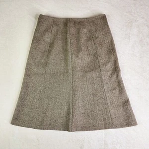 J. Crew Skirt Womens 100% Wool Brown Tweed Vintage 90's Size 2 Lined  - Picture 1 of 7