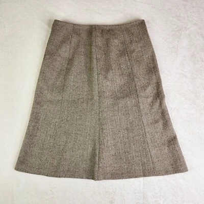 J. Falda Crew Mujer 100% Lana Marrón Tweed Vintage Años 90 Talla 2 Forrada  Foto 1 de 4