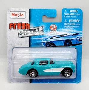 Maisto 2022 Light Blue 1957 Chevrolet Corvette Fresh Metal Series Toy Car New - Picture 1 of 2