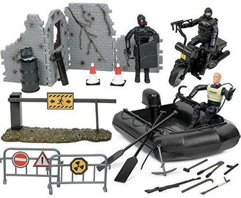 Click N’ Play Military Police Elite SWAT Patrol Team 32 Piece Play Set with Cover