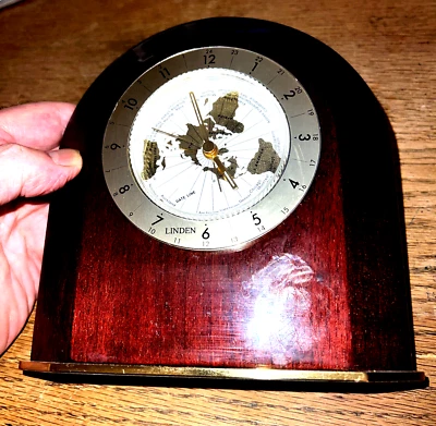 VTG LINDEN World Time Zone Desk Alarm Clock - Made in CHINA- BATTERY OPERATED - Image 1 of 4