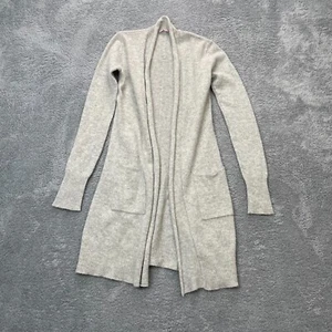 Calypso St Barths Sweater Womens Extra Small Gray Cashmere Cardigan Open Front - Picture 1 of 7