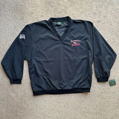 Pirelli Windbreaker Mens XL NWT Weatherproof V Neck Pullover Black - Image 1 of 4