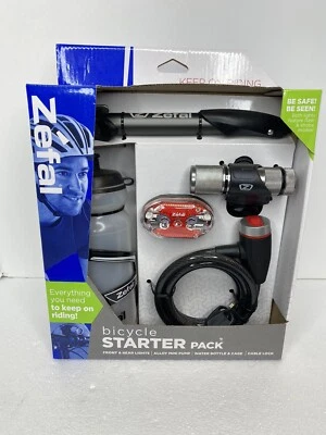 Zefal Bicicleta Starter Pack Luzes Mini Bomba Garrafa de Água Bloqueio de Cabo Novo - Imagem 1 de 4