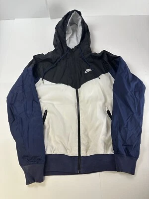 Chaqueta cortavientos Nike retro bloque de color ventilado logotipo Swoosh hombres pequeña Foto 1 de 4