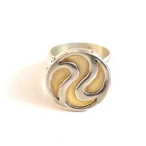 Bvlgari / Bvlgari  Optical Illusion Gold & Sterling Silver Round Spinner Ring - Picture 1 of 7