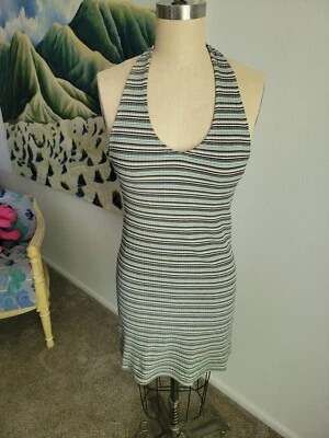 Vestido Y2K American Eagle Mujer XS Multicolor Rayas Halter Elastizado Espalda Abierta Nuevo con Etiquetas Foto 1 de 4