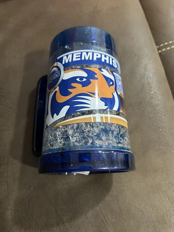 Memphis Tigers 16 Oz Crystal Freezer Mug [NEW] NCAA Cup Glass Drink Cover