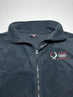 Chaleco polar Team Usa para mujer talla grande Beijing 2008 Juegos Olímpicos 08 EE. UU. Logo usado Foto 1 de 4