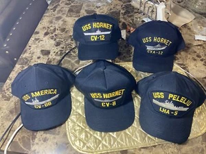 Lot 5 , USS AMERICA CV- U.S NAVY SHIP HAT OFFICIAL MILITARY BALL CAP U.S.A. MADE - Picture 1 of 12