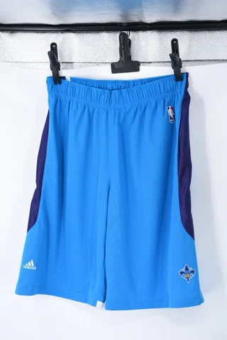 New Orleans Hornets RARE Teal “Fleur de Bee" Embroidered Adidas Shorts Sz Large Cover