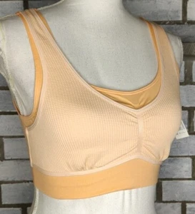 No Boundaries Juniors' Seamless Double Layered Bralette Bra Size Medium Peach - Picture 1 of 9