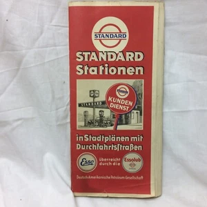 Vintage German Standard Oil Gas Station Road Map ESSO Petroliana Germany - Picture 1 of 13