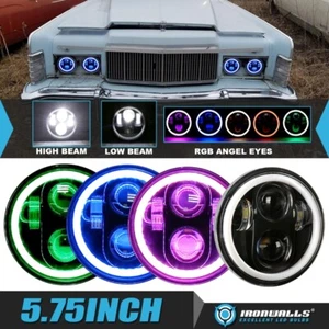 4PCS 5.75" 5-3/4" RGB LED Headlights Hi-Lo DRL for 1958-1979 Lincoln Continental - Picture 1 of 12