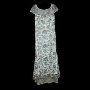 Calvin Klein besticktes Kleid mit Blumenmuster Damen Größe 10 Mutter der Braut Abschlussball EUC - Bild 1 von 14