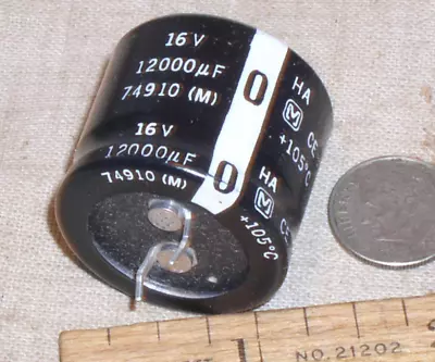 PANASONIC ECO-S1CA123DA 12000UF 12000 UF 16V CONDENSADOR A PRESIÓN 105* 30 X 25 EE. UU. Foto 1 de 4