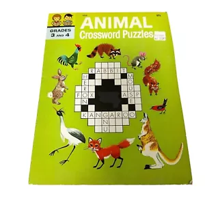 Vintage 60s Childrens Animal Crosswood Puzzle Book - Picture 1 of 5