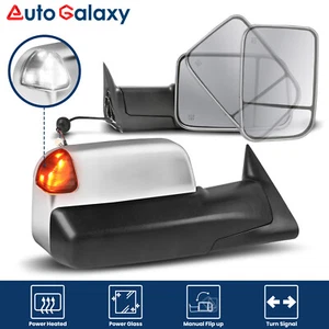 Pair Chrome Power Heated Tow Mirrors For 1998-2001 Dodge Ram 1500 2500 3500 New - Bild 1 von 18