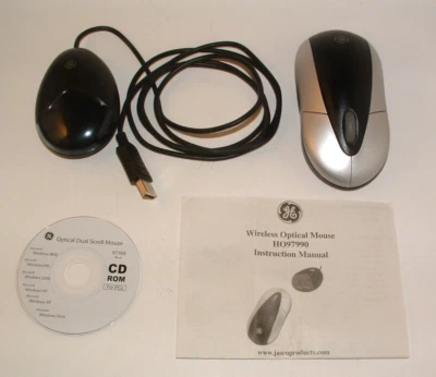 GE Wireless Optical Mouse + Receiver Model HO97990-Complete w/CD-ROM Instruction - Image 1 of 4