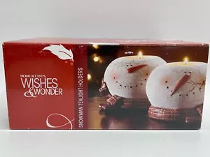 Home Accents Wishes & Wonder Schneemann Teelichthalter Paar Urlaubsdeko Belk - Bild 1 von 9