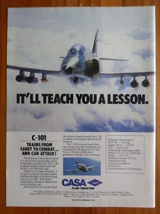 11/1986 PUB AVION CASA C-101 COMBAT TRAINER AIRCRAFT ORIGINAL AD - Picture 1 of 2