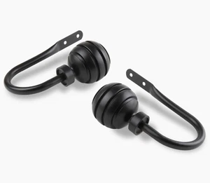 Alcott Hill Pepin Metal Hook And Resin Finial Curtain Holdback Black  (Set of 2) - Picture 1 of 8