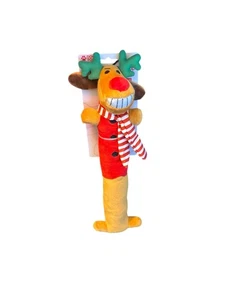 Multipet Loofa Holiday Reindeer w/ Antlers Medium 12" Dog Toy Soft Doggy Squeaky - Picture 1 of 1