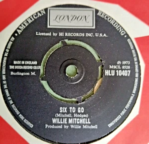 Willie Mitchell   :   Six To Go   -   UK   London   -  1973   -   Exc - Picture 1 of 2